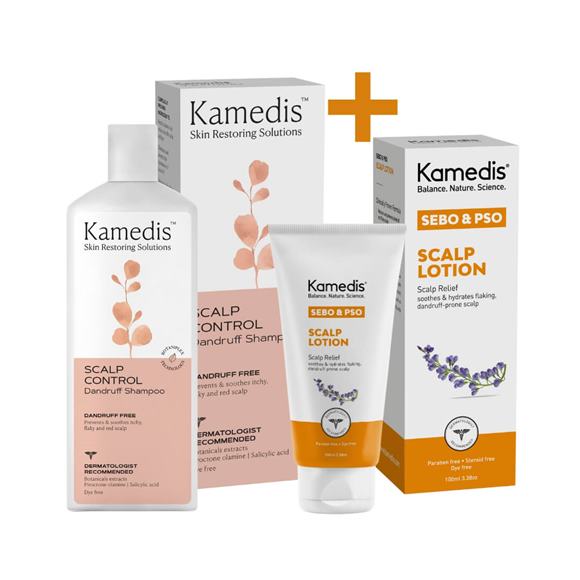 SKIN CONTROL Šampón proti lupinám + SEBO & PSO Mlieko na pokožku hlavy